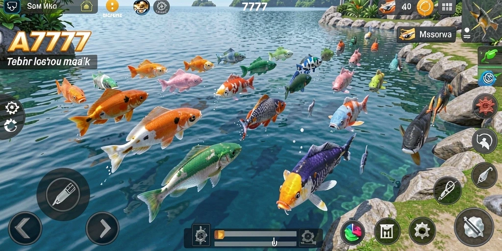 Tampilan menarik dari gameplay Tembak Ikan di A7777.