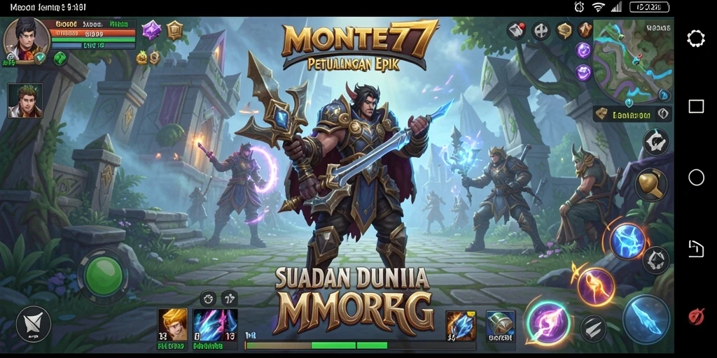 Tampilan gameplay epik dari MONTE77 dalam petualangan MMORPG.