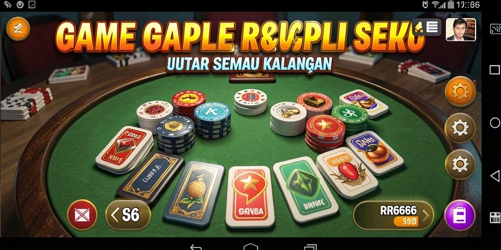 Tampilan gameplay RR666 yang menarik dan interaktif saat bermain Gaple.
