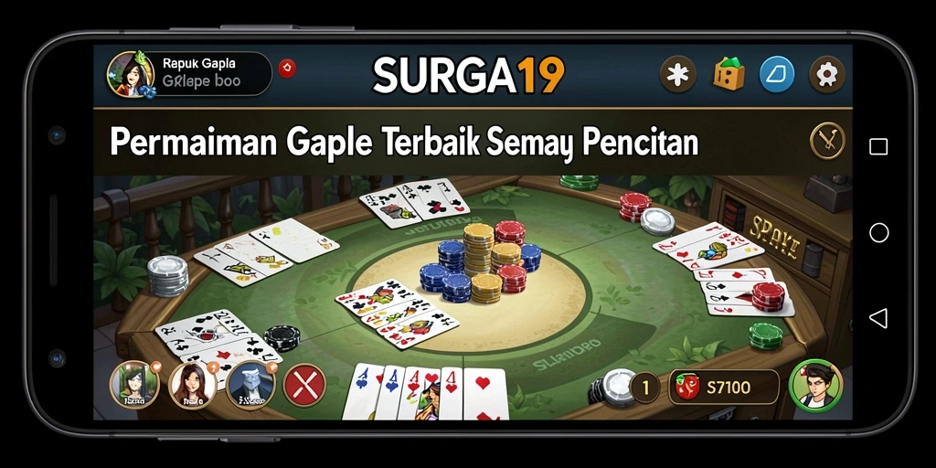 Tampilan menarik dari gameplay Gaple di SURGA19.