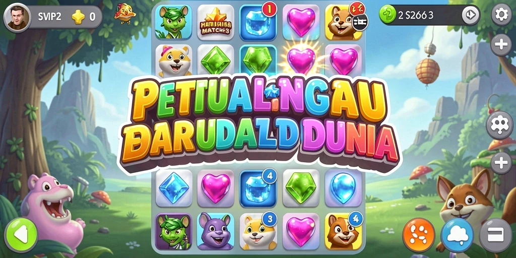 Tangkapan layar gameplay SVIP2 menunjukkan aksi seru Match-3.