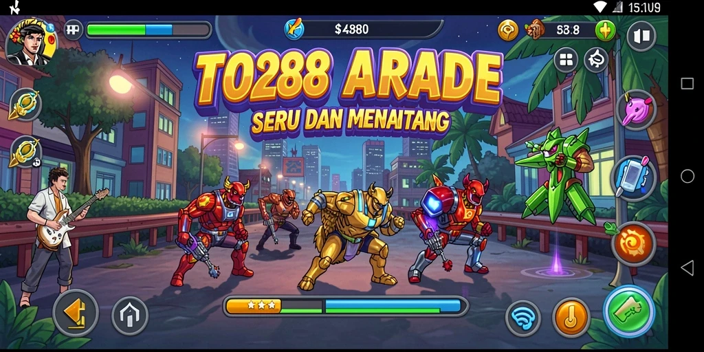 Screenshot gameplay TO288 menunjukkan aksi seru di dunia arcade.