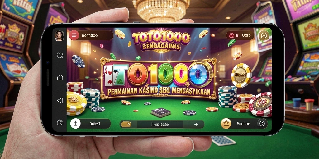 Screenshot utama TOTO1000 menampilkan gameplay Kasino yang menarik.